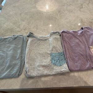 Marine Layer Kids T-Shirt Trio - Gray, Blue, Purple